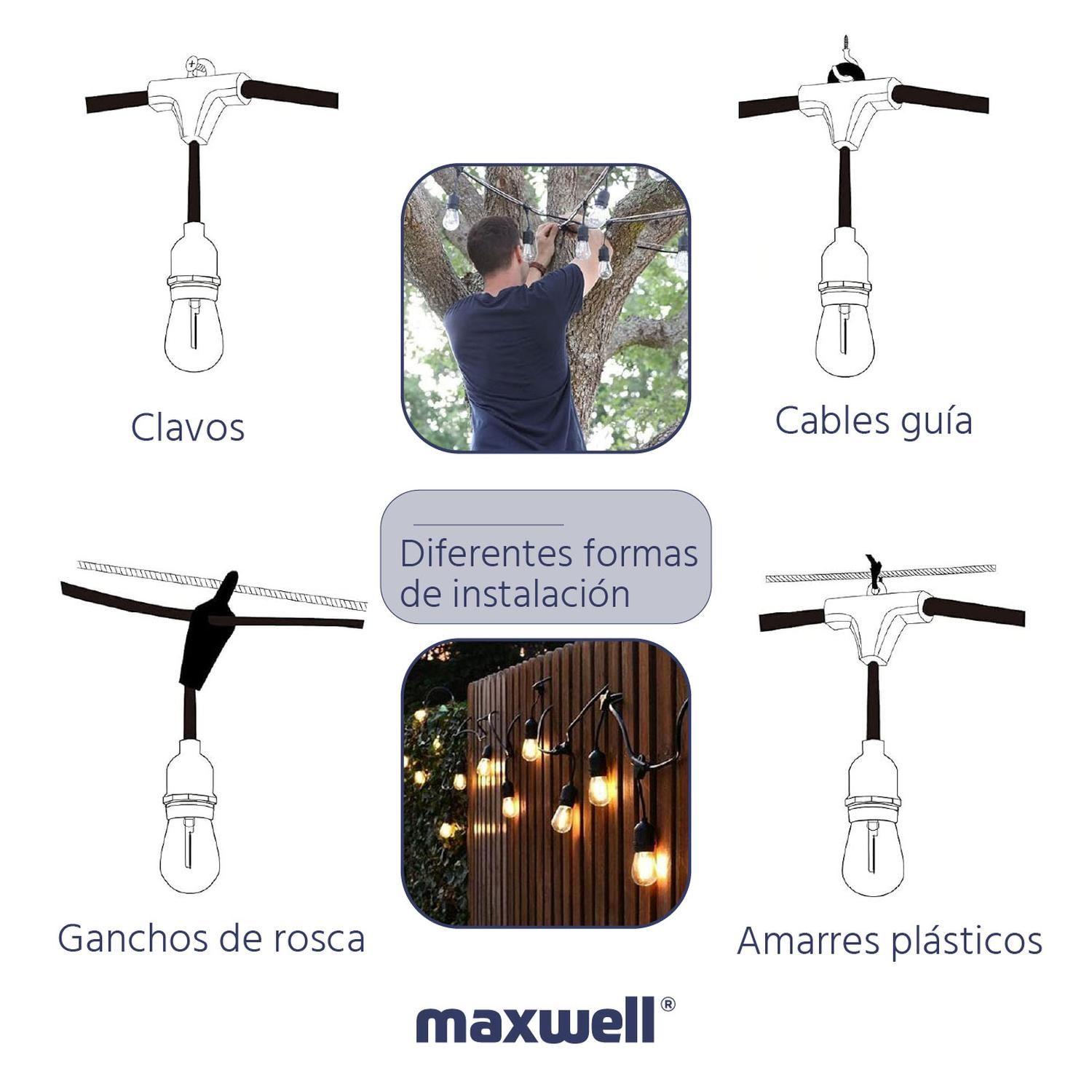 Guirnalda Maxwell 10m Luces Exterior Terraza Impermeable-9