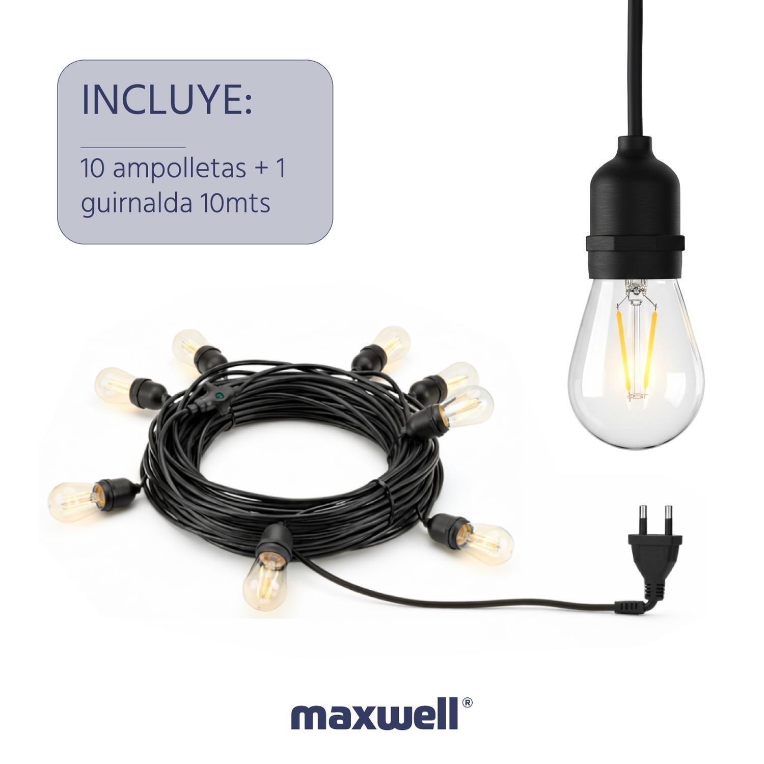 Guirnalda Maxwell 10m Luces Exterior Terraza Impermeable-7