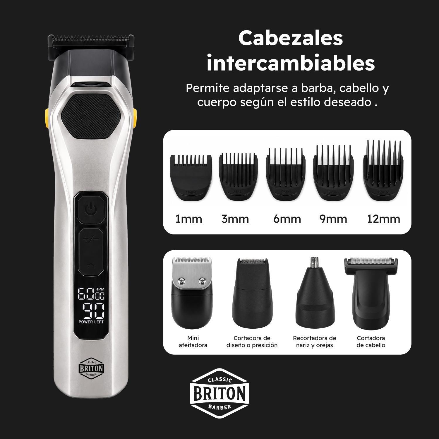 Máquina Cortar Pelo Inalambrica IPX6 Profesional Briton-2