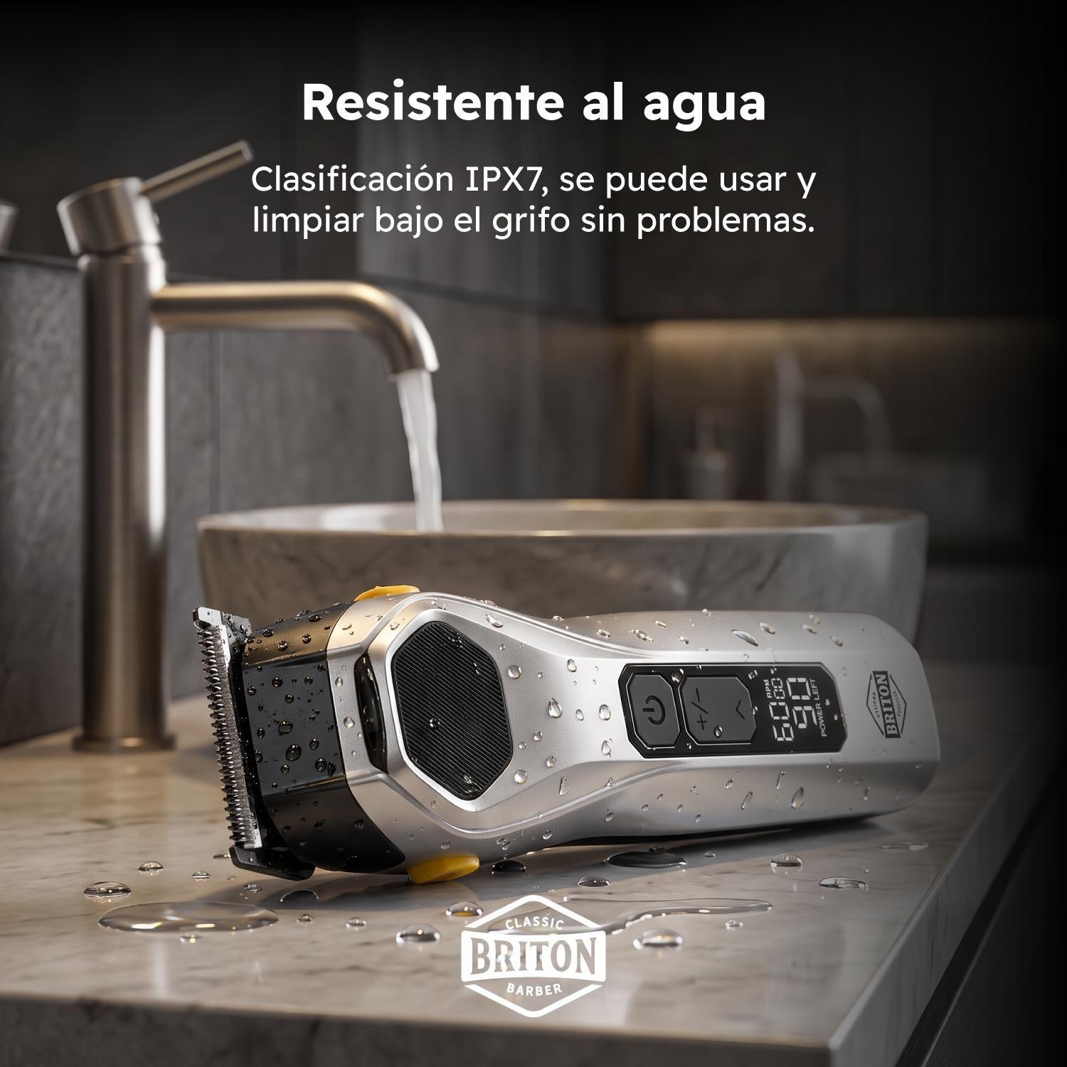 Máquina Cortar Pelo Inalambrica IPX6 Profesional Briton-4