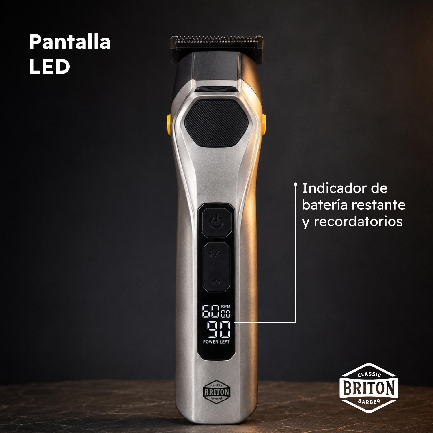 Máquina Cortar Pelo Inalambrica IPX6 Profesional Briton-6