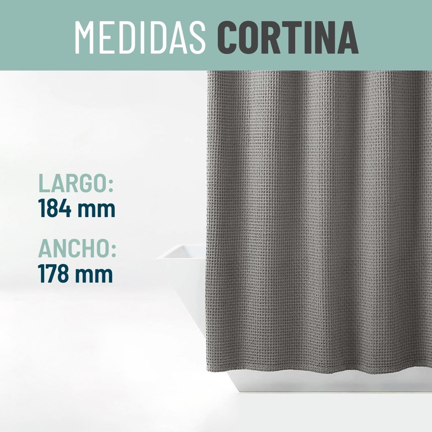 Cortina Baño Ducha Impermeable CasaTua Con Iman y Forro-5
