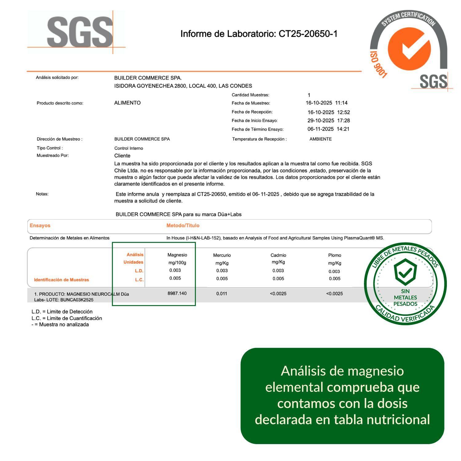 Magnesio Neurocalm Düa Labs® 120 Cápsulas Para 60 días-6