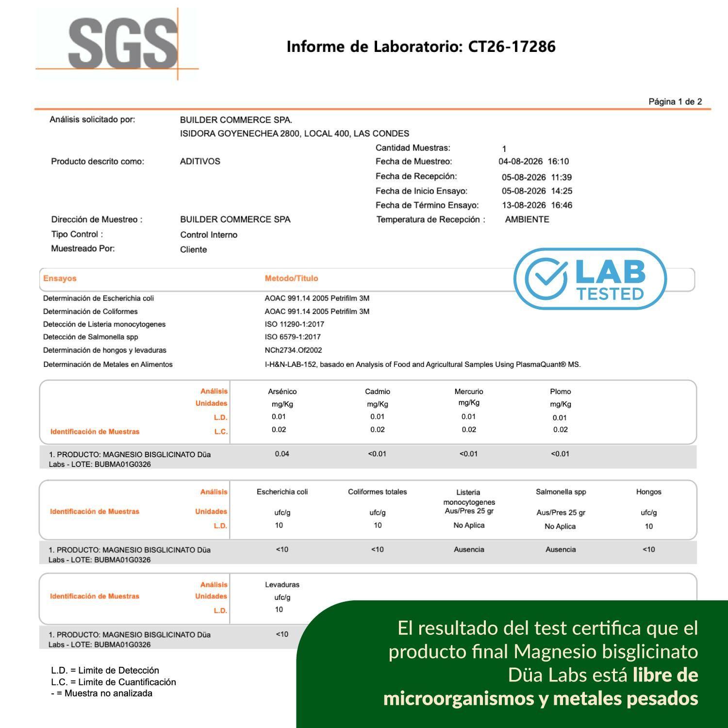 Magnesio Bisglicinato Düa Labs® 120 Cápsulas Para 60 días-5
