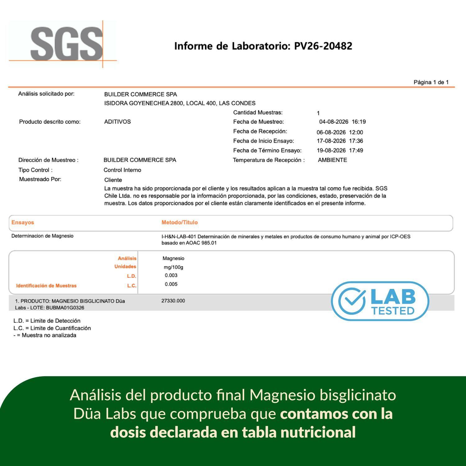 Magnesio Bisglicinato Düa Labs® 120 Cápsulas Para 60 días-6
