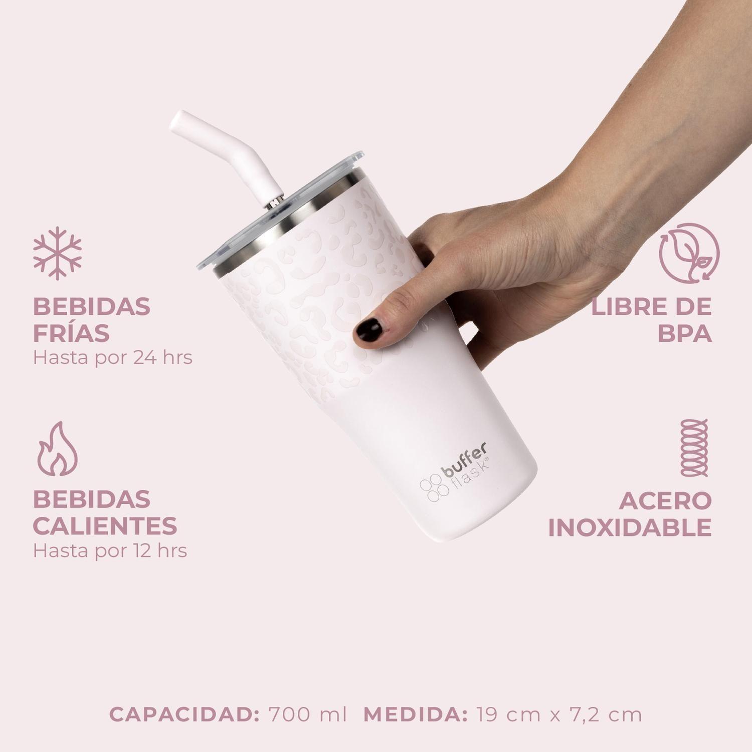 Vaso Termico Agua Cafe Buffer AceroInox + Tapa 700ml Violeta-2