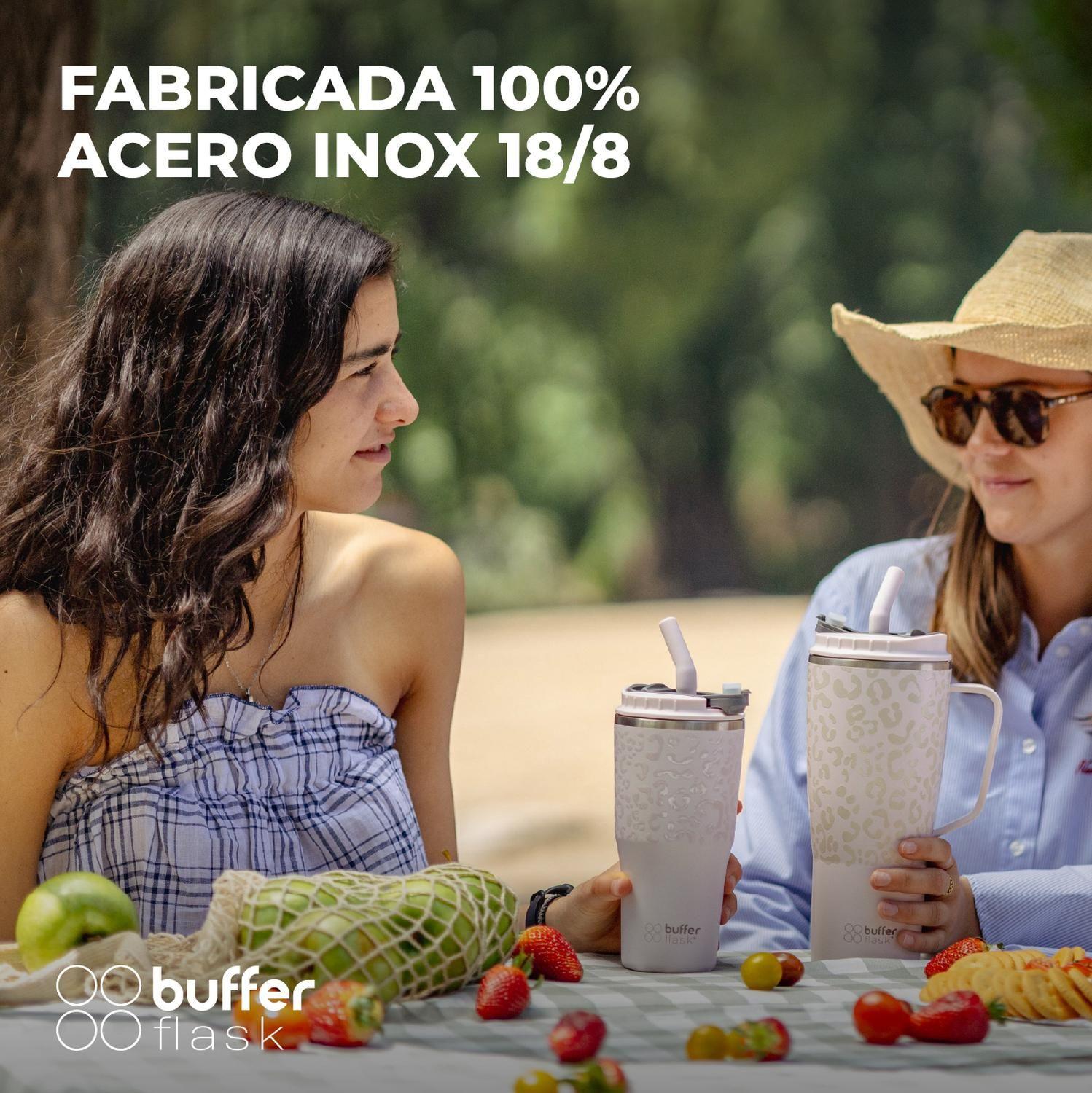 Vaso Termico Agua Cafe Buffer AceroInox + Tapa 700ml Violeta-3