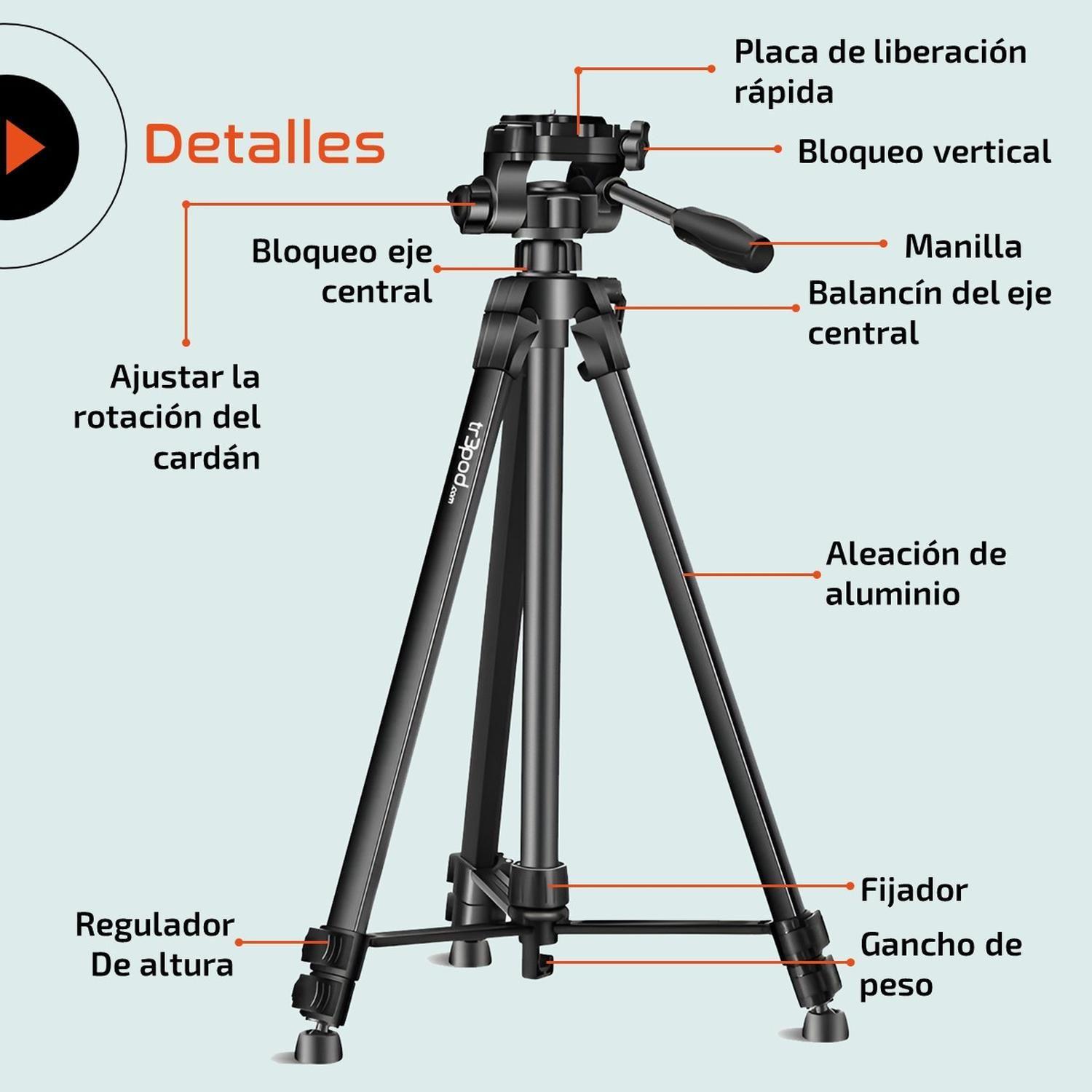Tripode Camara Celular Video Tr3pod Ajust + Adapt Celular-8