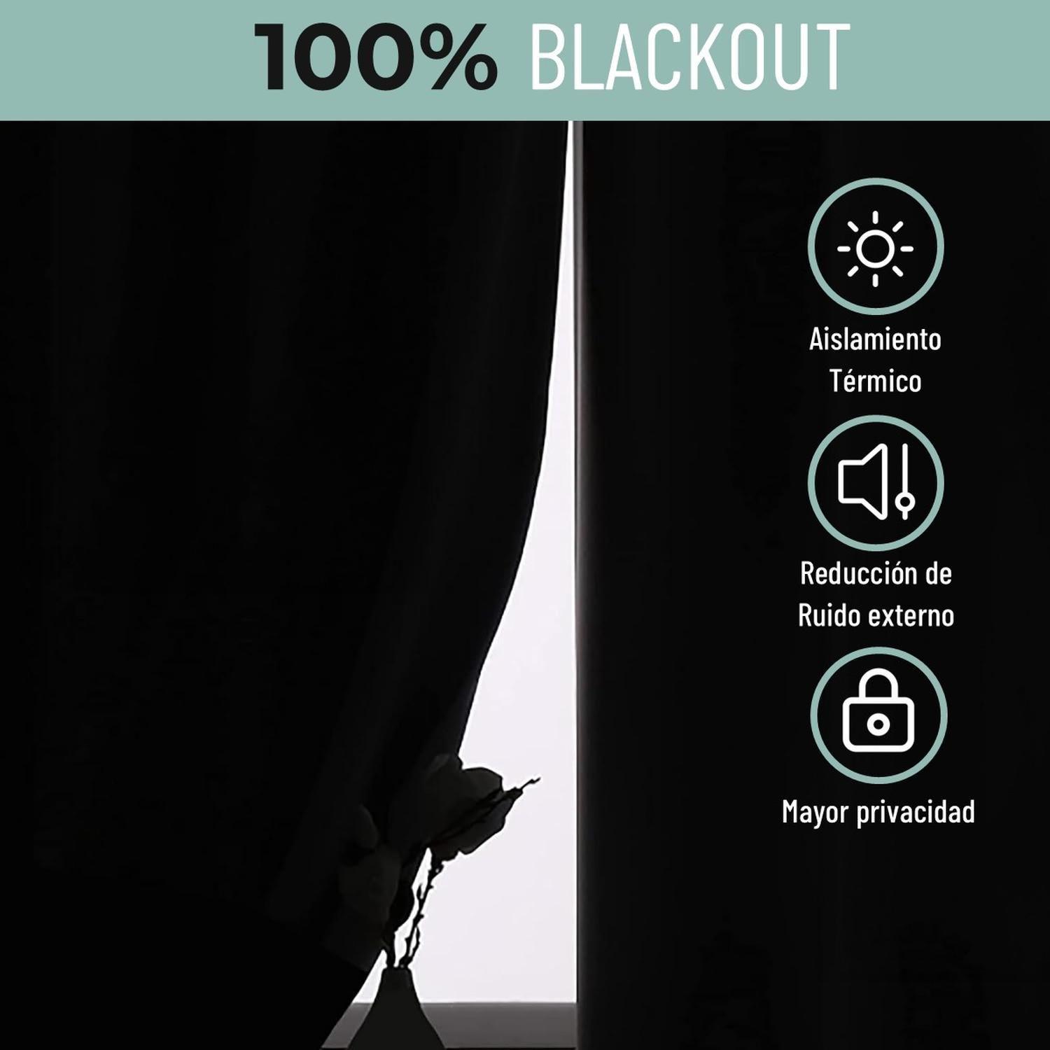 Cortina Blackout 100% CasaTua 2 Paños 107x160cm Textura Lino-5