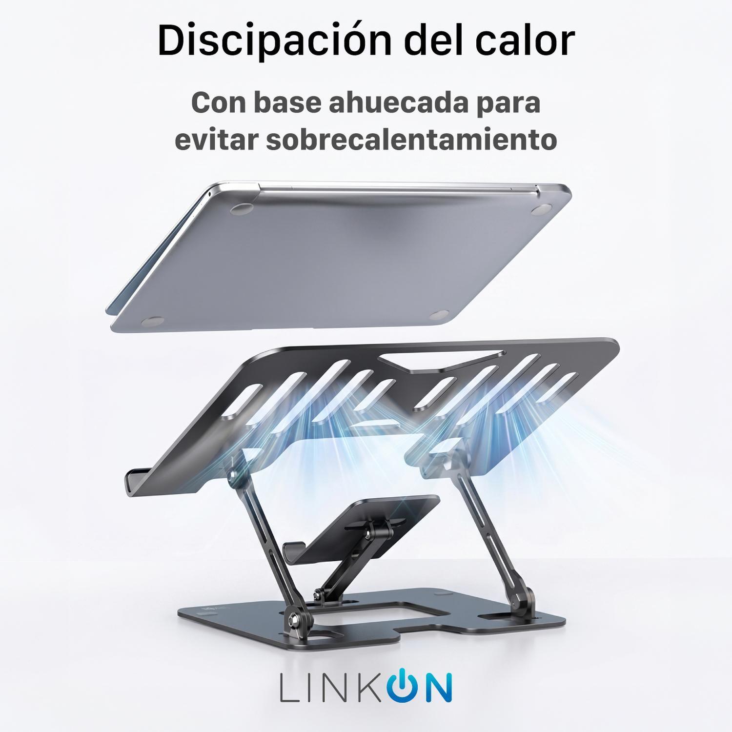 Soporte Notebook Base Linkon Aluminio Ajustable hasta 17"-6