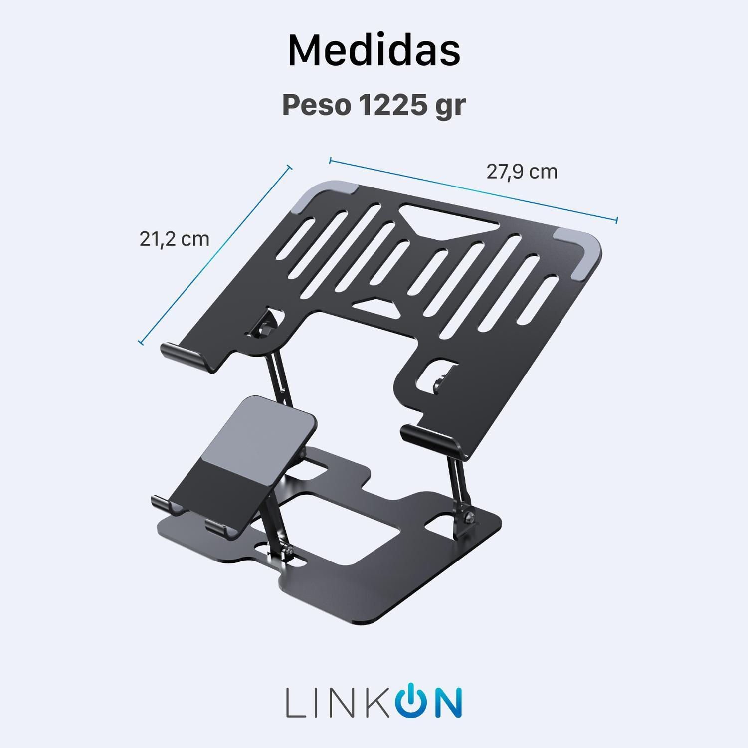 Soporte Notebook Base Linkon Aluminio Ajustable hasta 17"-7