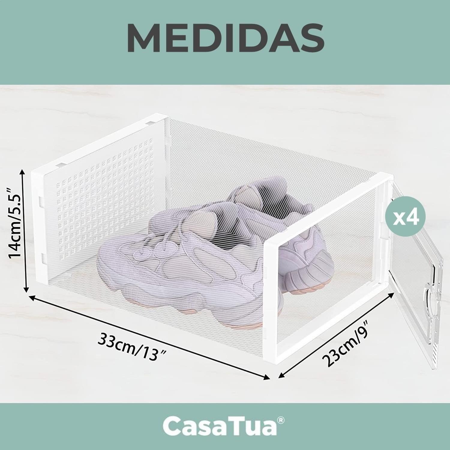 Caja Organizadora de Zapatos Set x4 CasaTua Apilables Firmes-4
