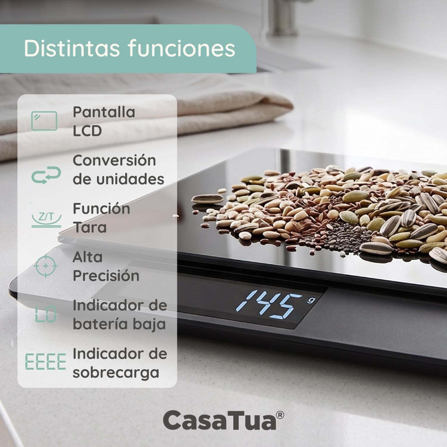 Pesa Digital Cocina CasaTua Balanza Alimentos hasta 15 Kilos-2