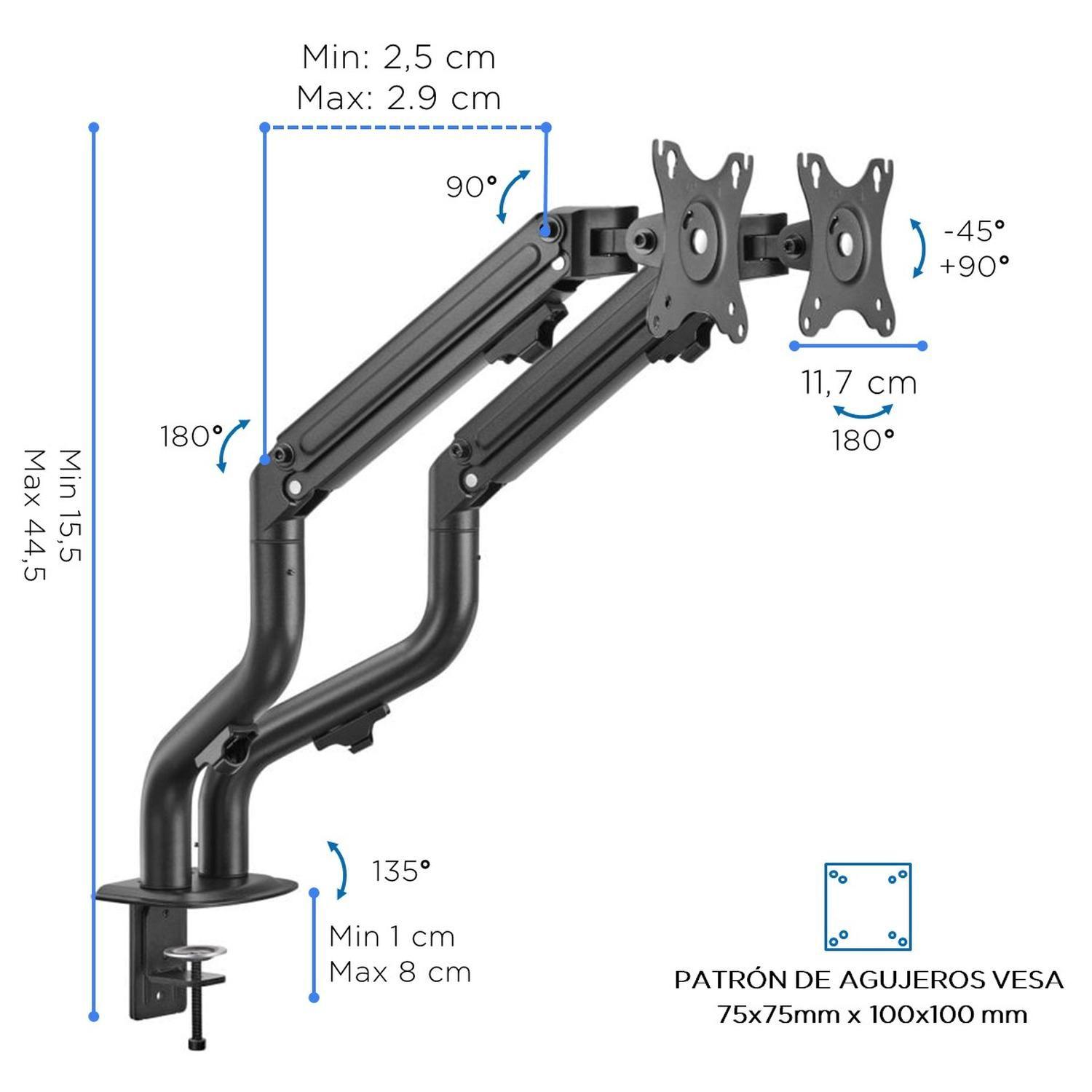 Soporte Brazo Doble Para Monitor Escritorio Linkon Ajustable-5