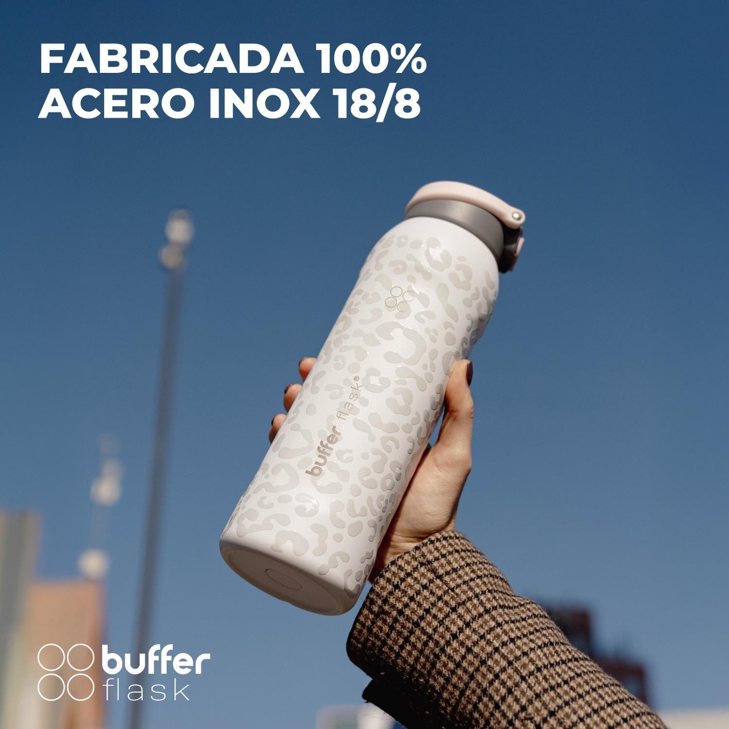 Termo Agua Botella Termica Buffer Acero Inoxidable 1L +Tapas-3