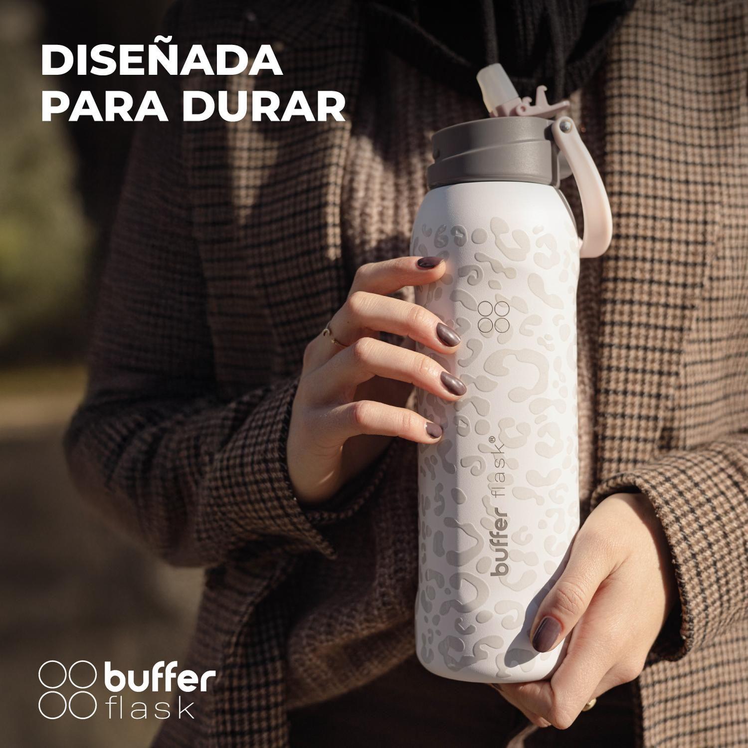 Termo Agua Botella Termica Buffer Acero Inoxidable 1L +Tapas-5
