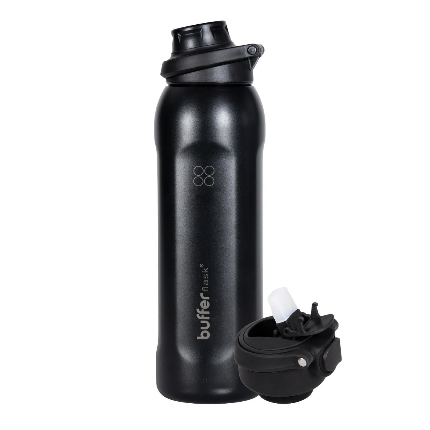 Termo Agua Botella Termica Buffer Acero Inoxidable 1L +Tapas-0