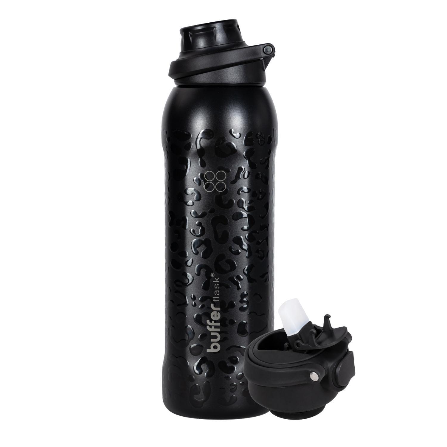 Termo Agua Botella Termica Buffer Acero Inoxidable 1L +Tapas-0