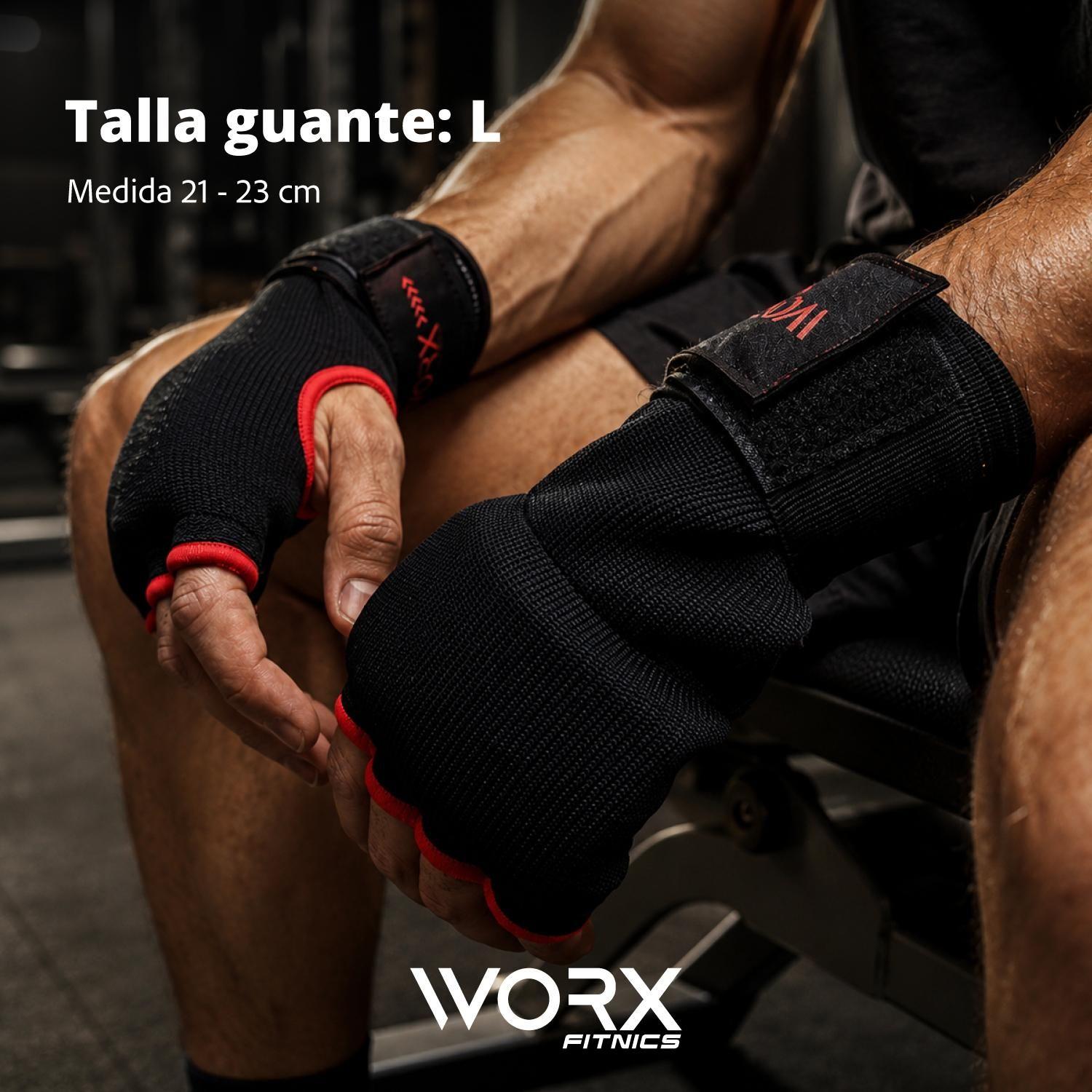 Guantes Vendas Muñequeras De Boxeo Worx Acolchadas L negro-1