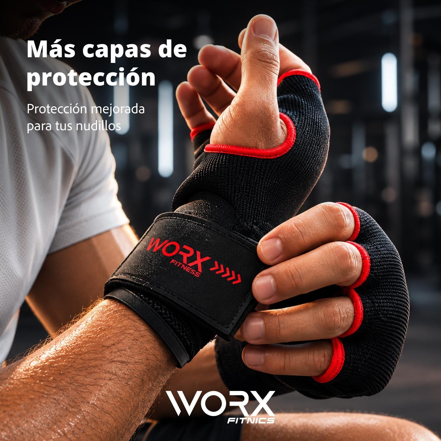Guantes Vendas Muñequeras De Boxeo Worx Acolchadas L negro-2