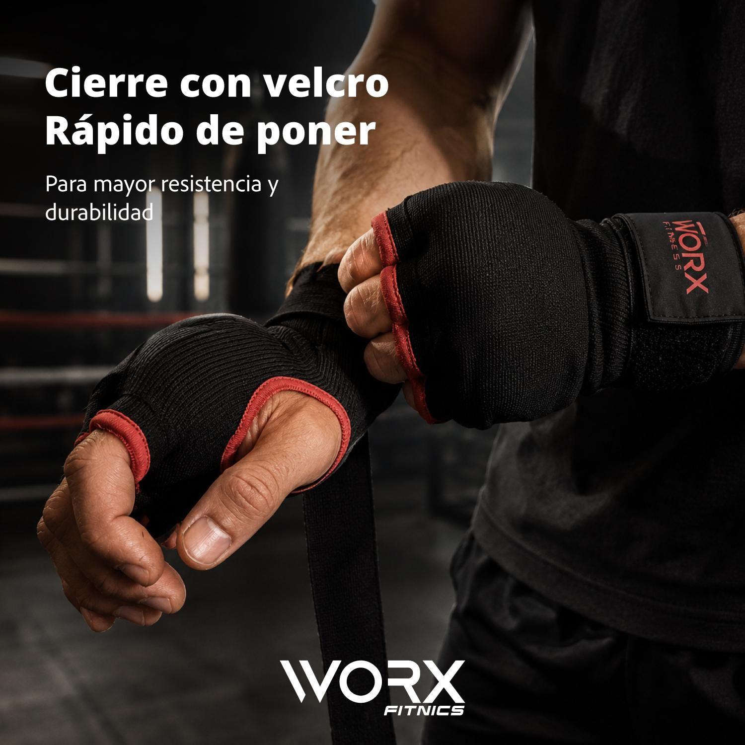 Guantes Vendas Muñequeras De Boxeo Worx Acolchadas L negro-3
