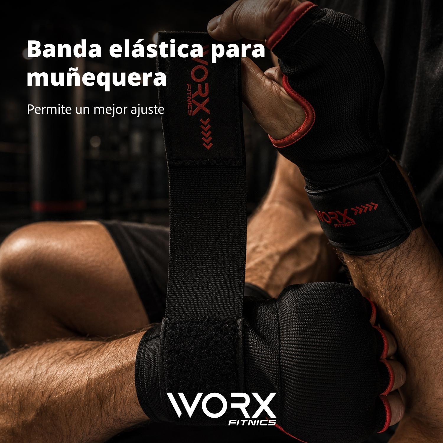 Guantes Vendas Muñequeras De Boxeo Worx Acolchadas L negro-4
