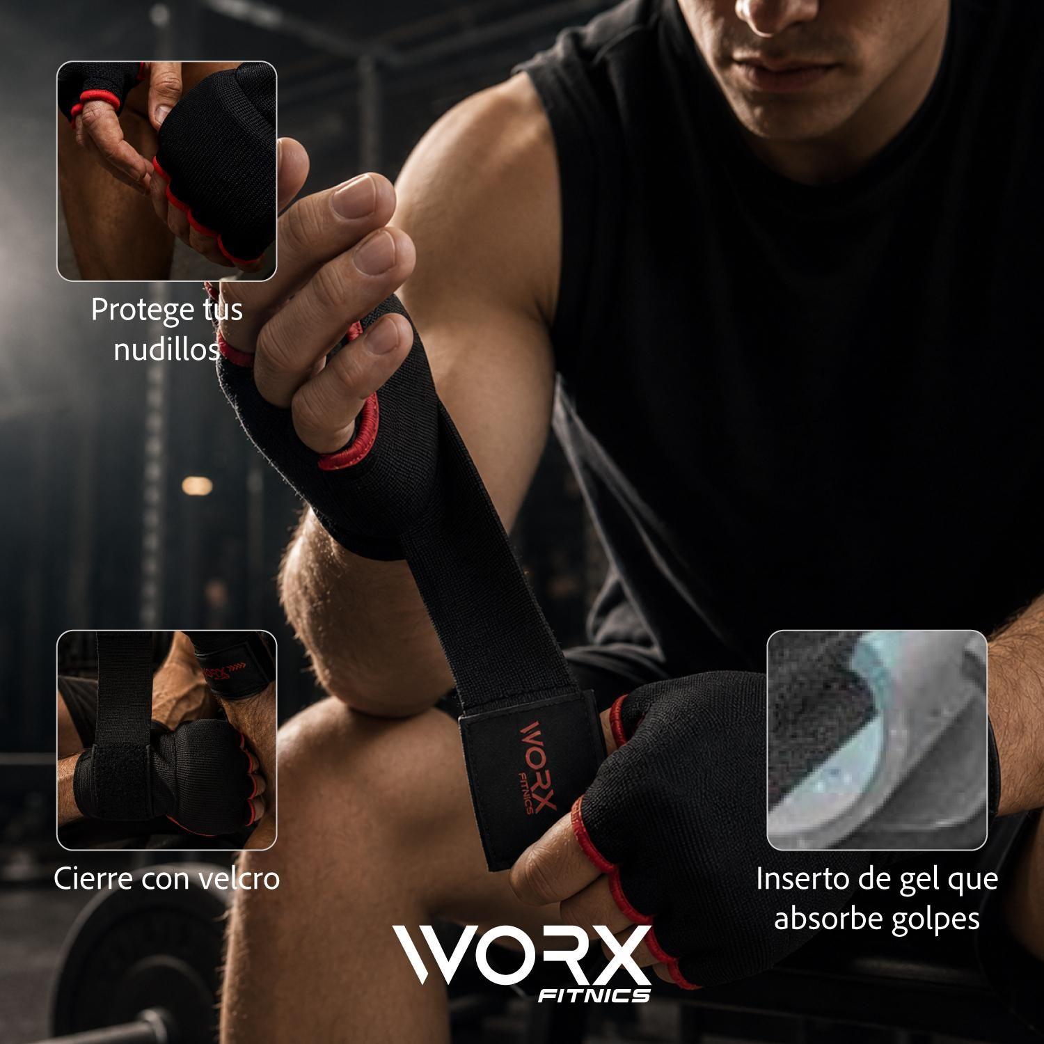 Guantes Vendas Muñequeras De Boxeo Worx Acolchadas L negro-5