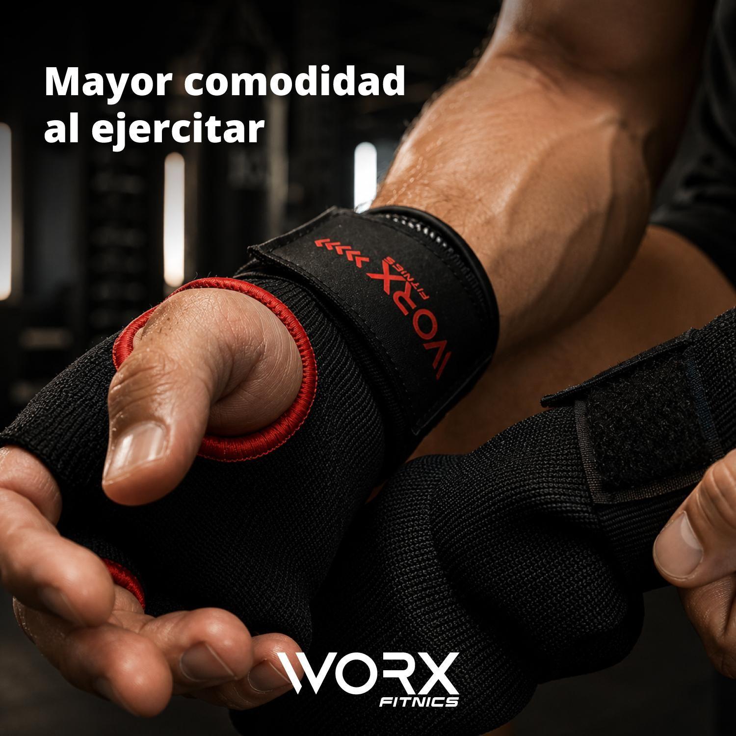 Guantes Vendas Muñequeras De Boxeo Worx Acolchadas L negro-6