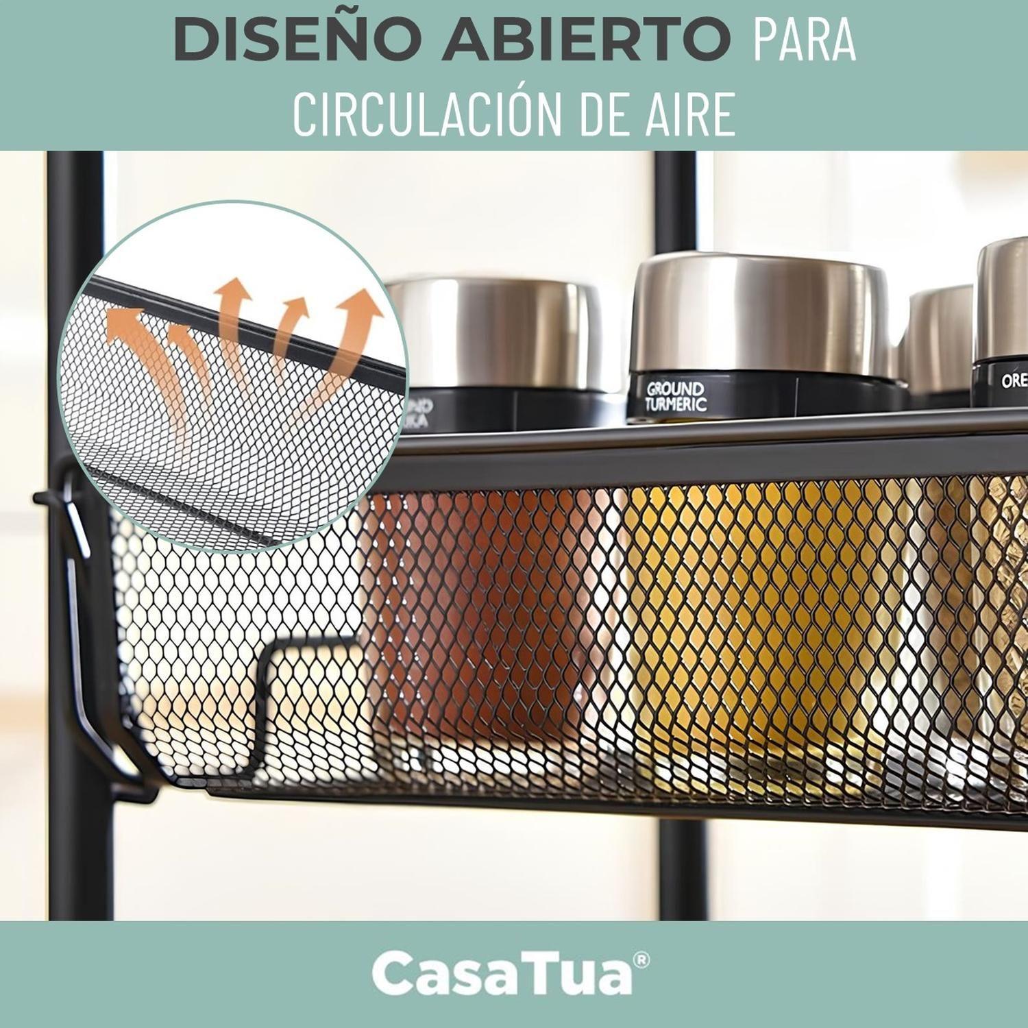 Carrito Carro Organizador Multiuso Acero Inoxidable + Ruedas-7