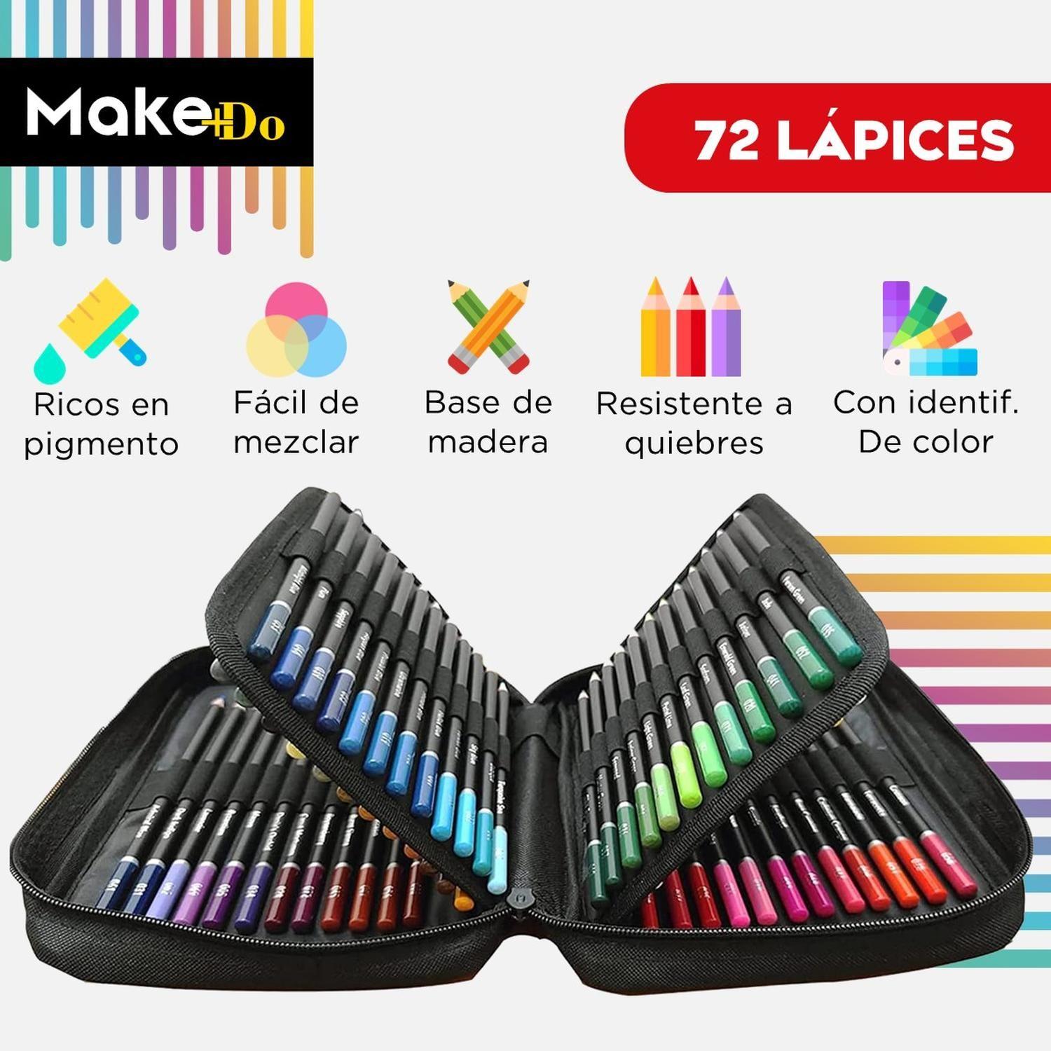 Lapices de Colores Profesional Make+Do Set 72 unids +Estuche-1