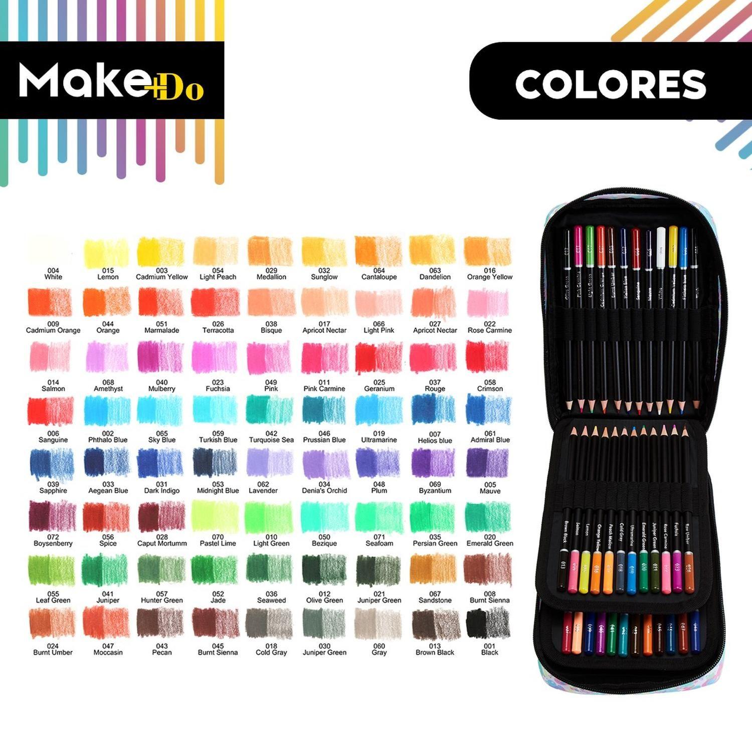 Lapices de Colores Profesional Make+Do Set 72 unids +Estuche-4