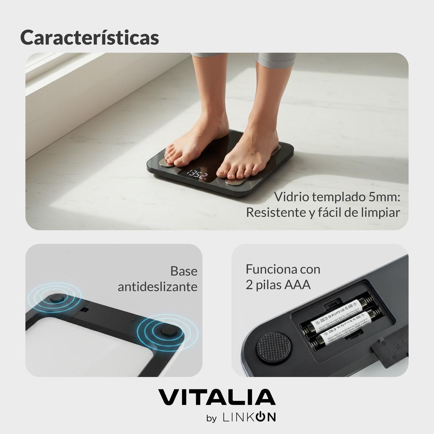 Pesa Inteligente Balanza Digital Vitalia Bluetooth Baño-6