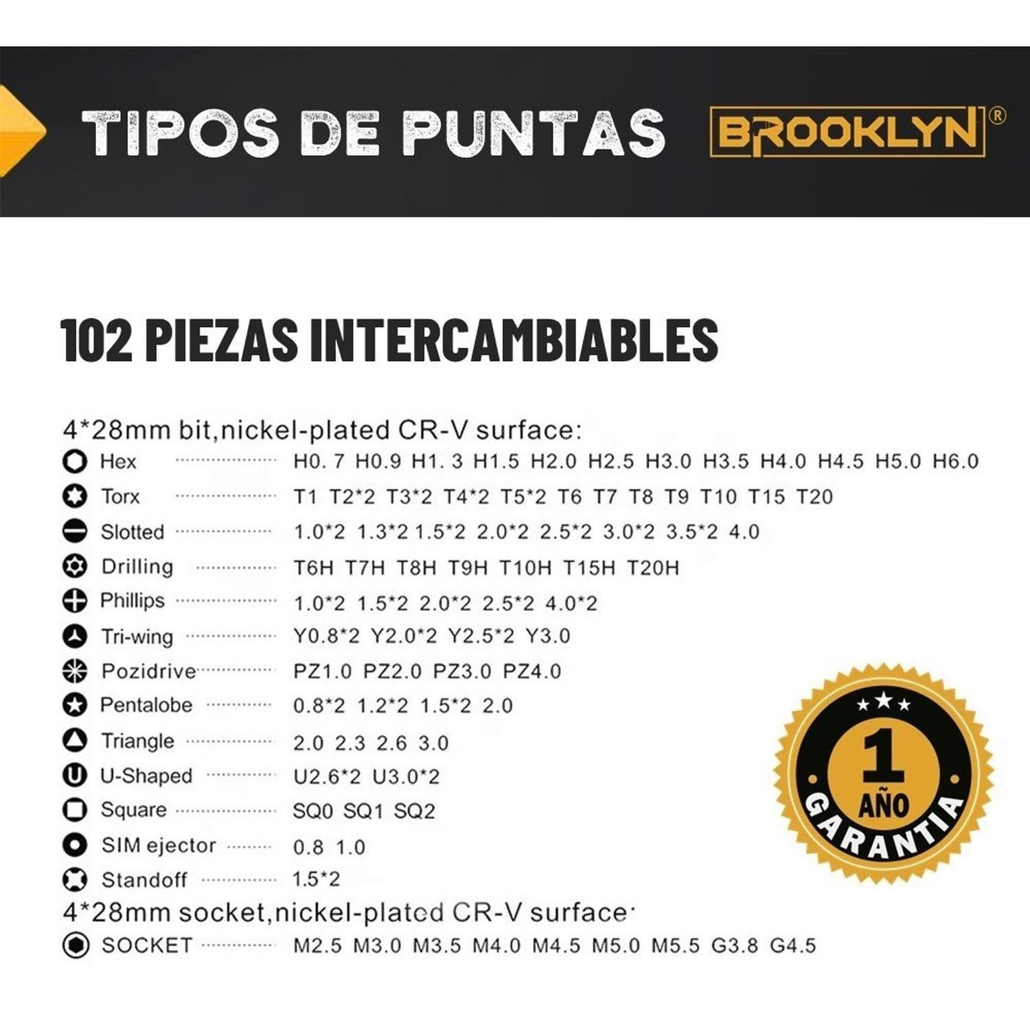 Set Destornilladores De Precision Brooklyn Juego 106 Piezas-2