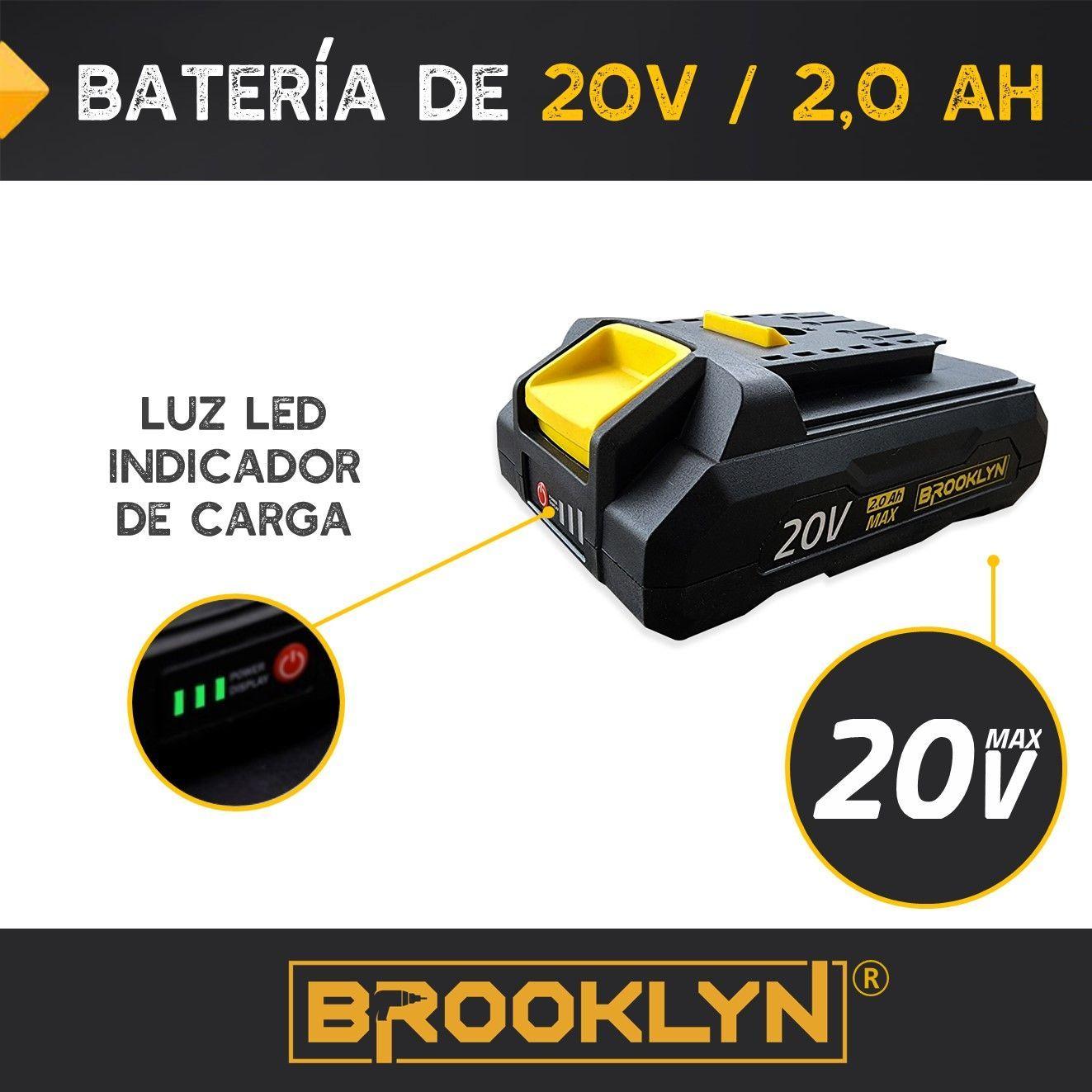 Bateria 20V Litio 2.0Ah Herramientas Brooklyn Sistema ONE-2