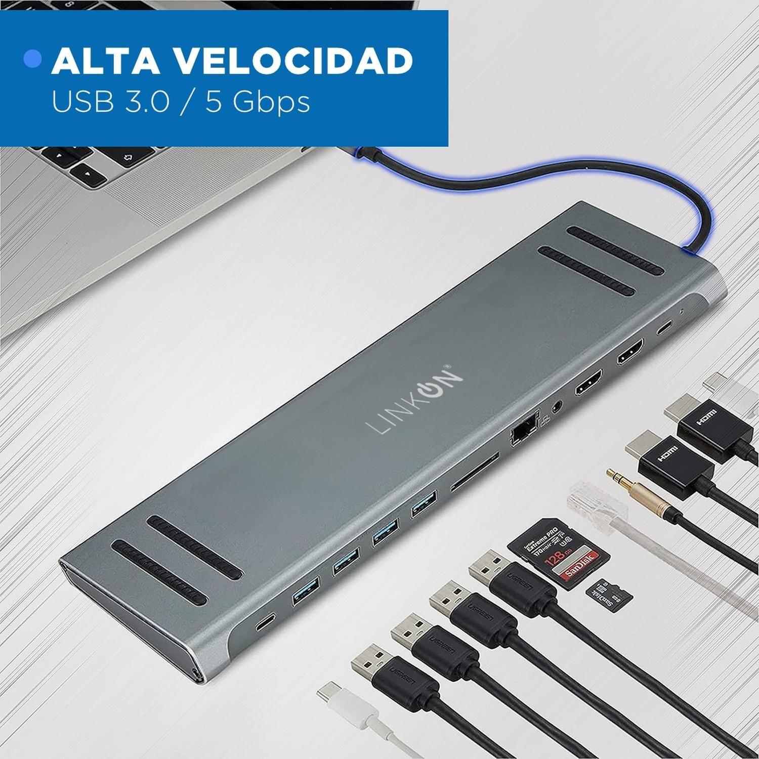 Hub Usb C 12 en 1 Linkon para Mac Windows Docking Station-3