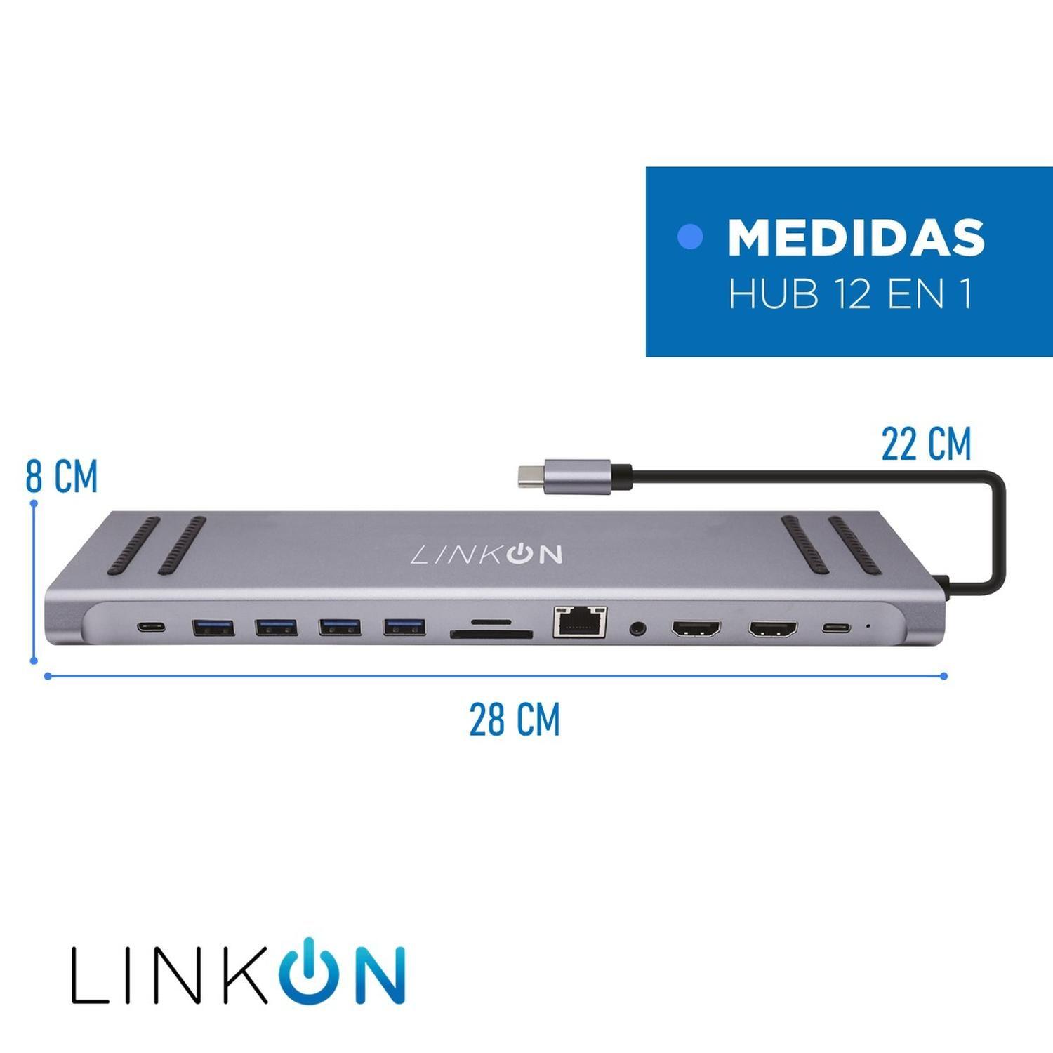 Hub Usb C 12 en 1 Linkon para Mac Windows Docking Station-7
