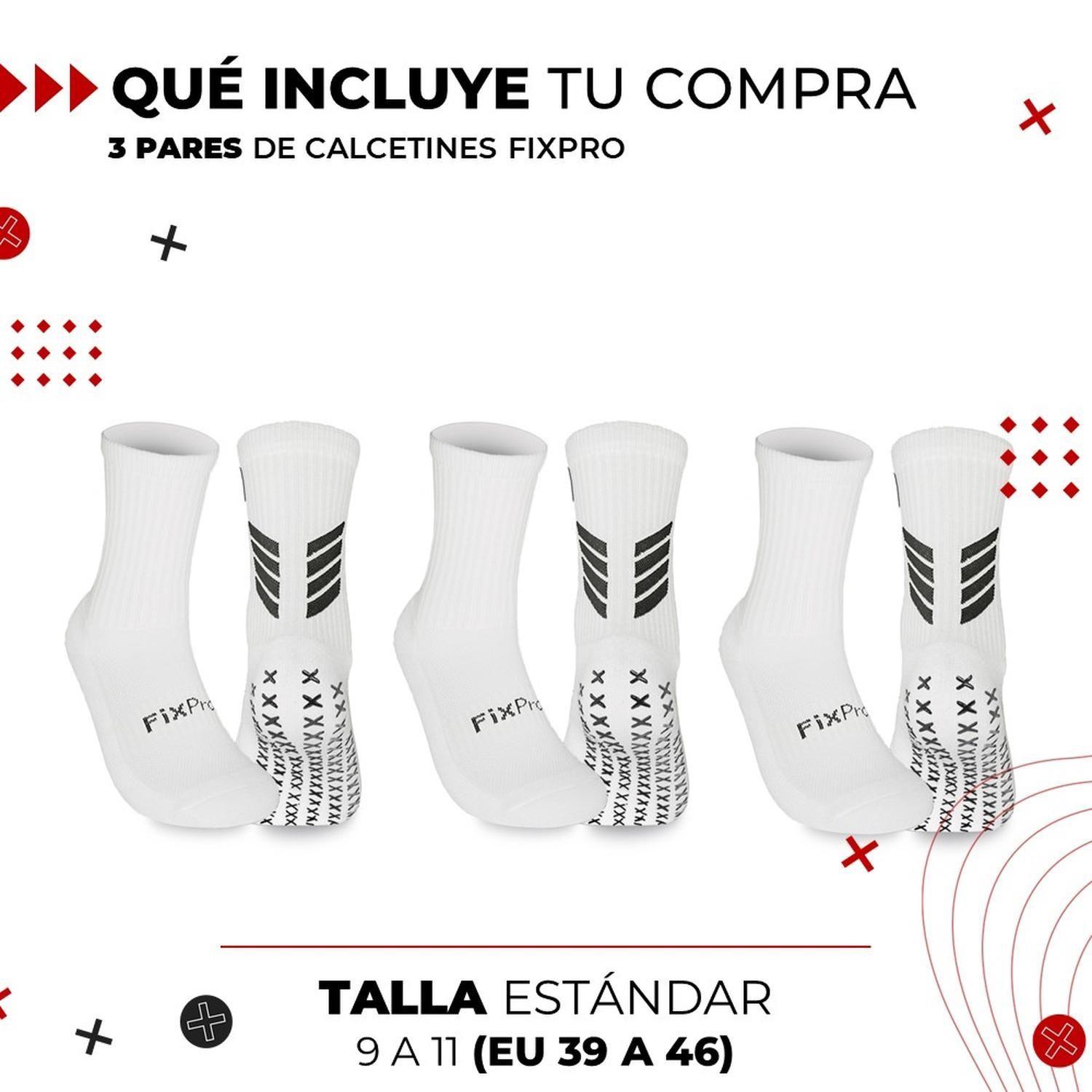 Medias Futbol Calcetas  Deportivas Antideslizantes x3 Fitnics Talla Única blanco-13