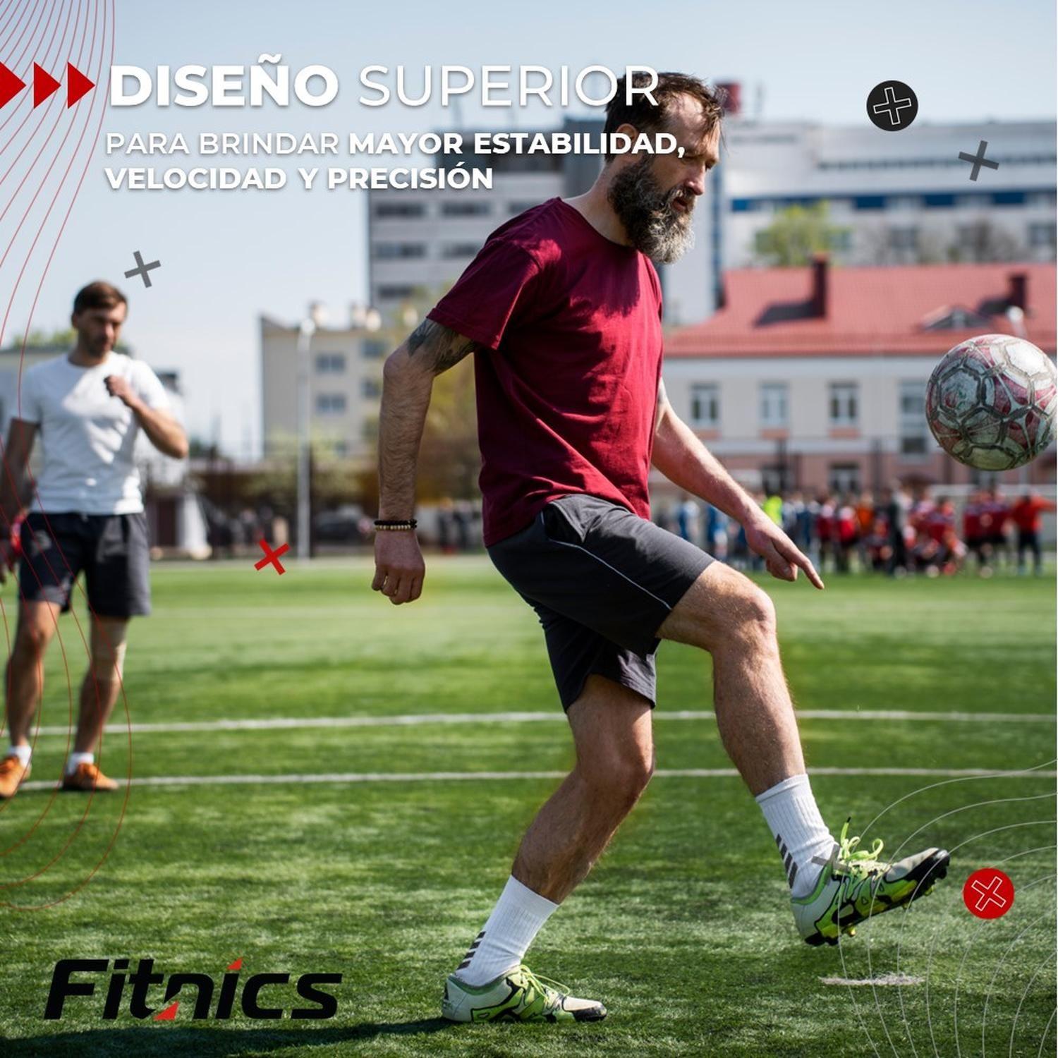 Medias Futbol Calcetas  Deportivas Antideslizantes x3 Fitnics Talla Única blanco-2