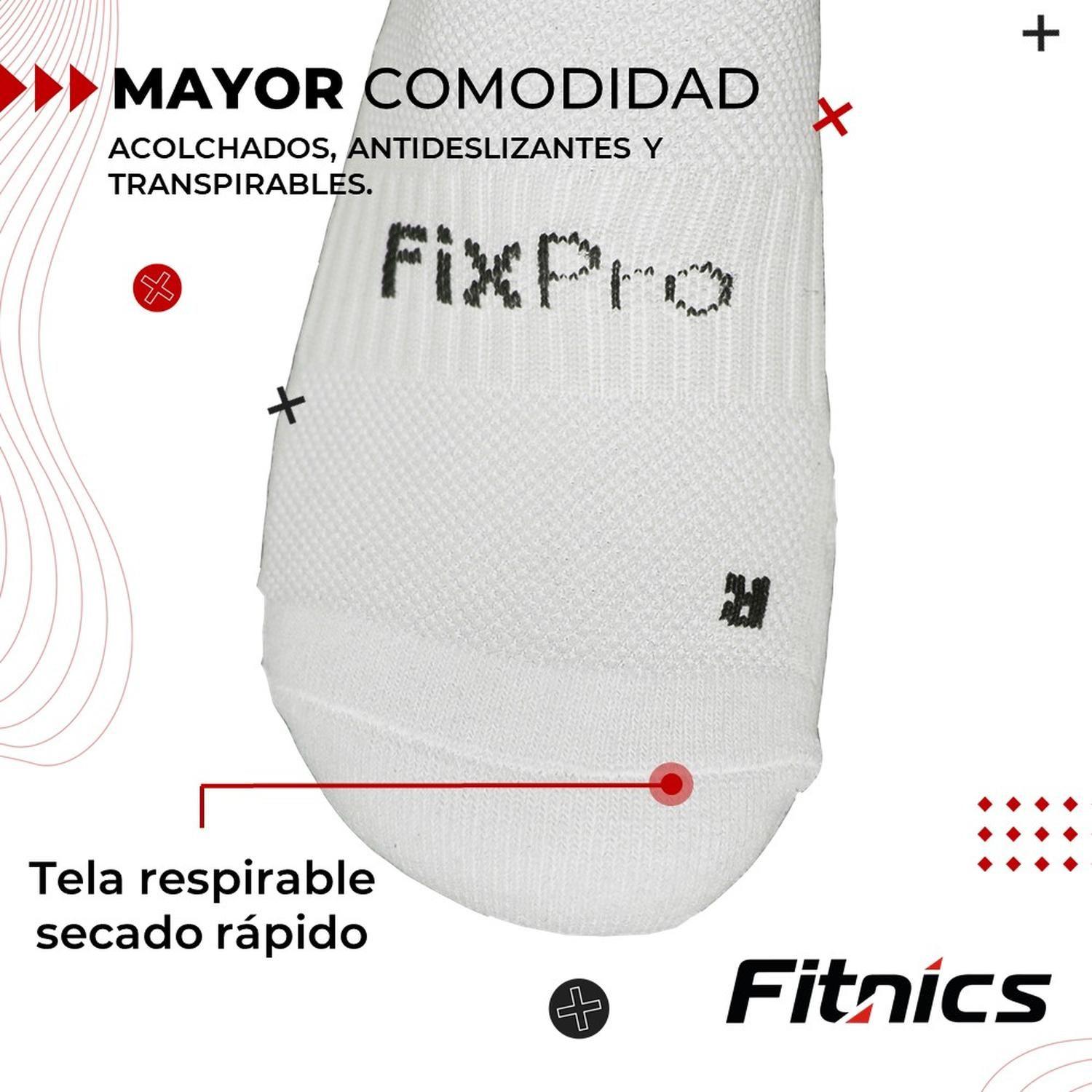 Medias Futbol Calcetas  Deportivas Antideslizantes x3 Fitnics Talla Única blanco-4