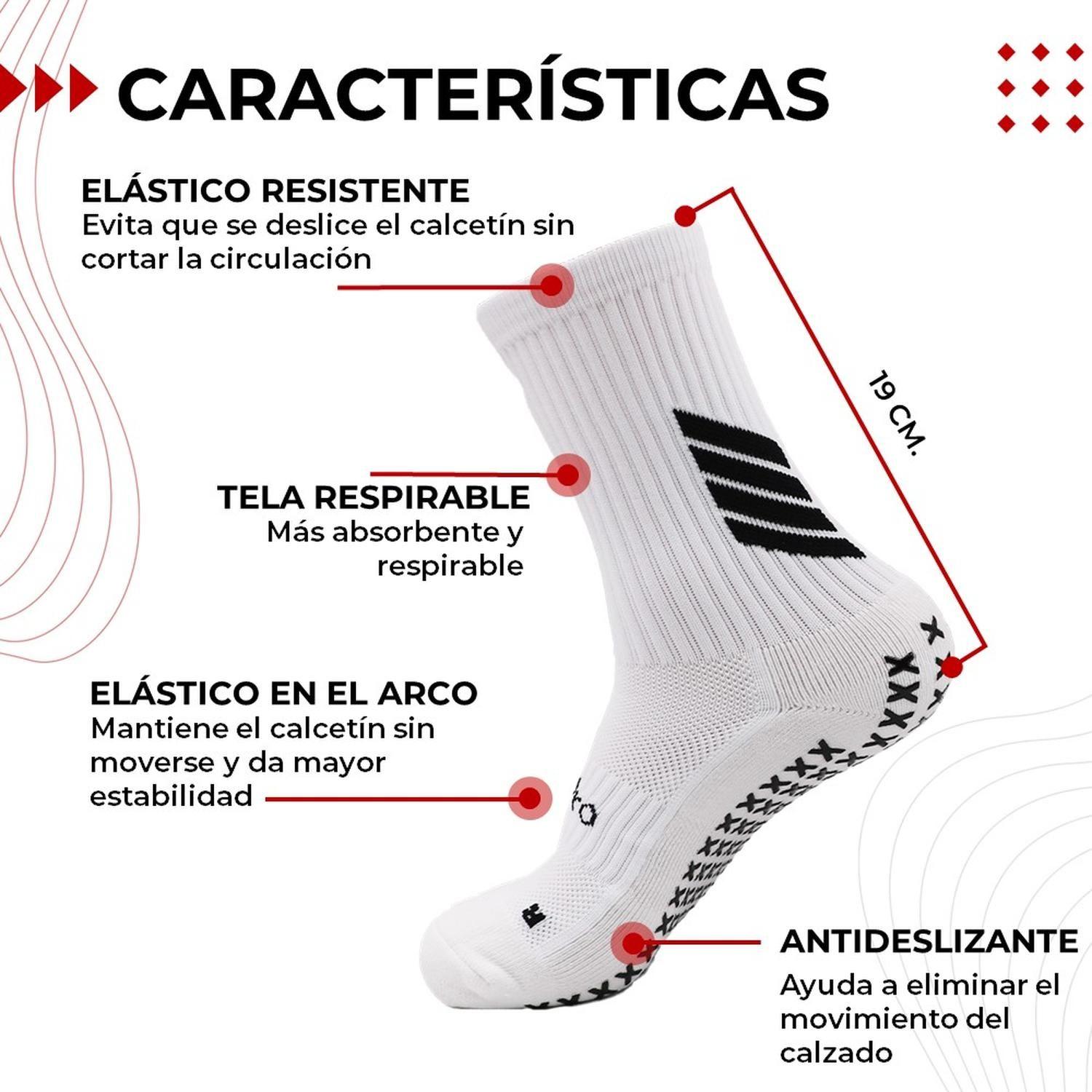 Medias Futbol Niños Antideslizantes Set 2 + Pantorrillera blanco-7