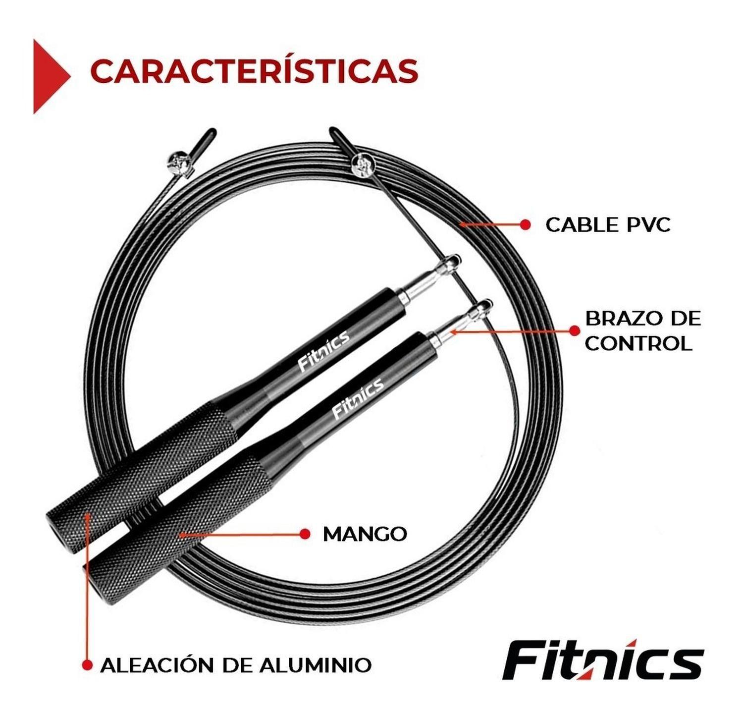 Cuerda Saltar Ajustable con Peso Profesional Cardio Crossfit Silver negro-1