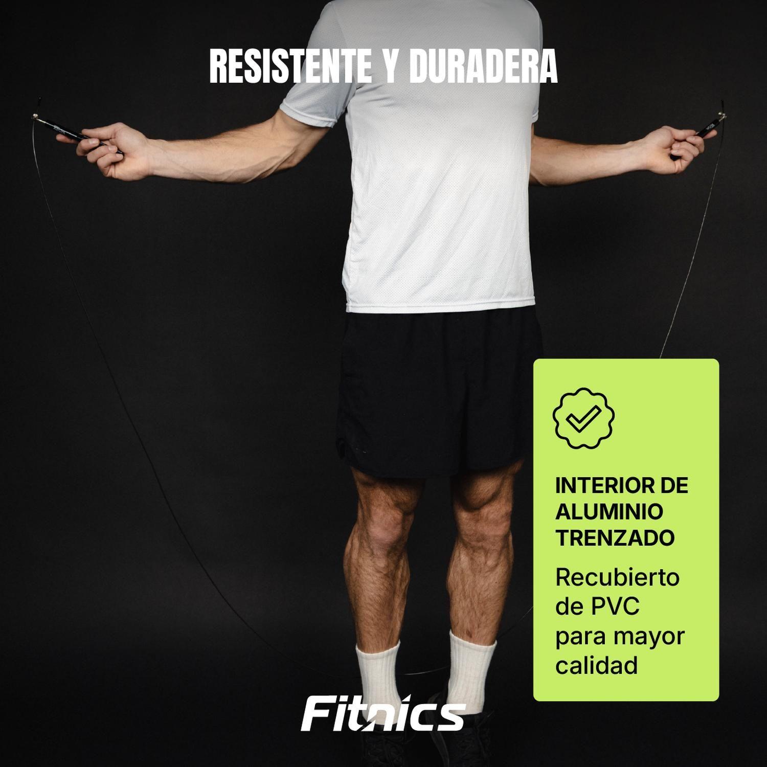 Cuerda Saltar Ajustable con Peso Profesional Cardio Crossfit Silver negro-3