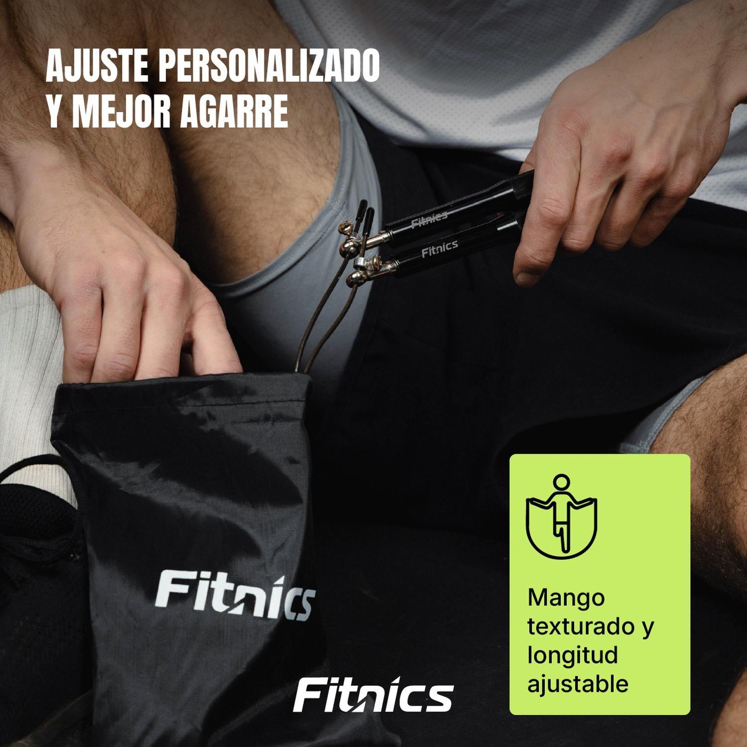 Cuerda Saltar Ajustable con Peso Profesional Cardio Crossfit Silver negro-4
