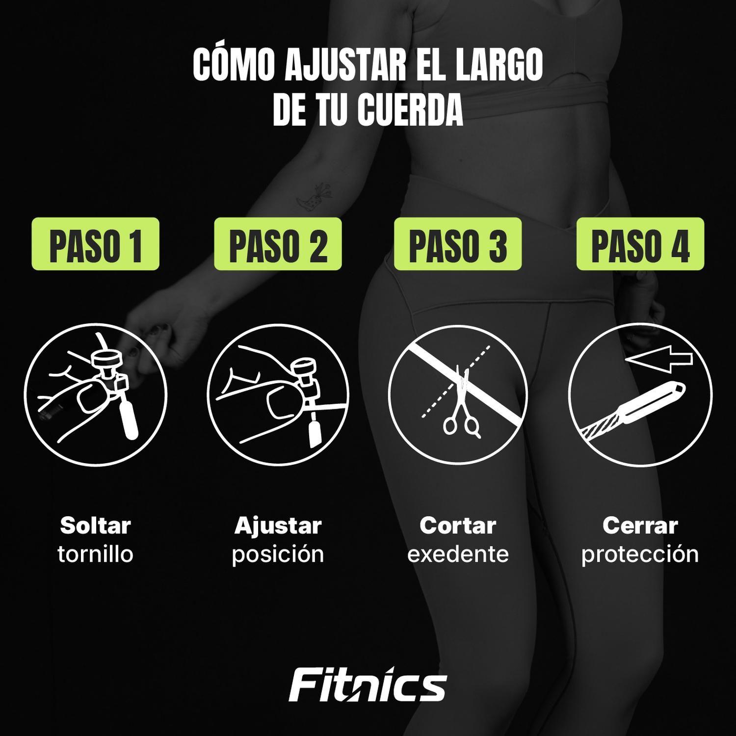 Cuerda Saltar Ajustable con Peso Profesional Cardio Crossfit Silver negro-7