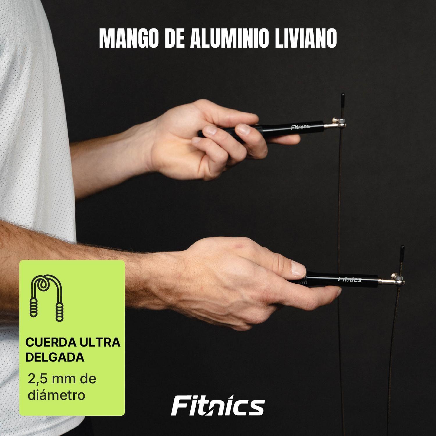 Cuerda Saltar Ajustable con Peso Profesional Cardio Crossfit Silver negro-8