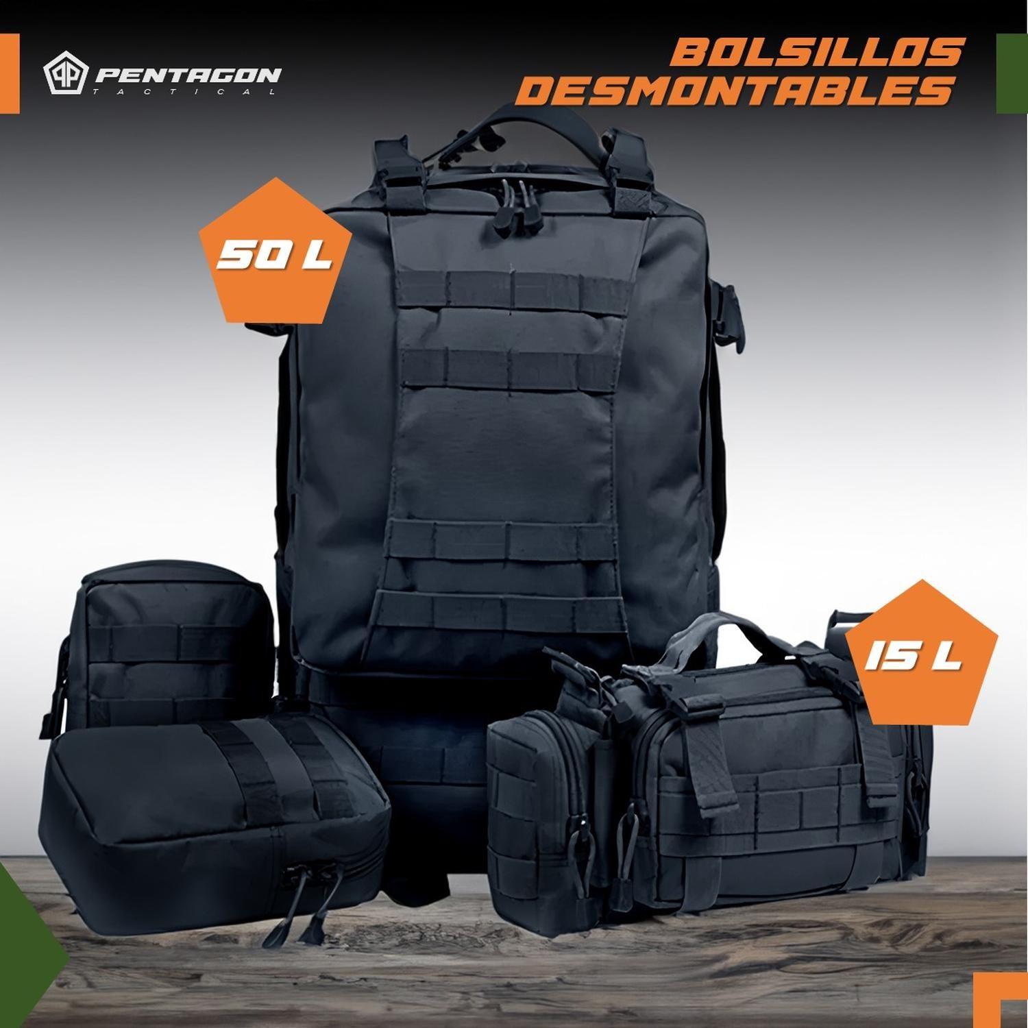 Mochila Tactica Militar Outdoor Pentagon 50l Impermeable-3