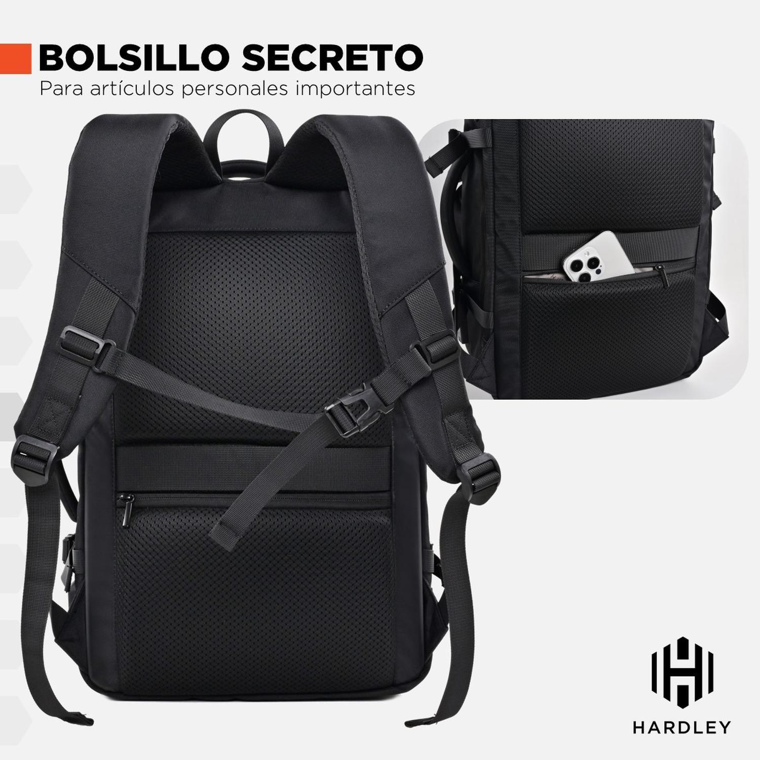 Mochila para Viaje Notebook Hardley 40L Nylon Balistico +USB-6