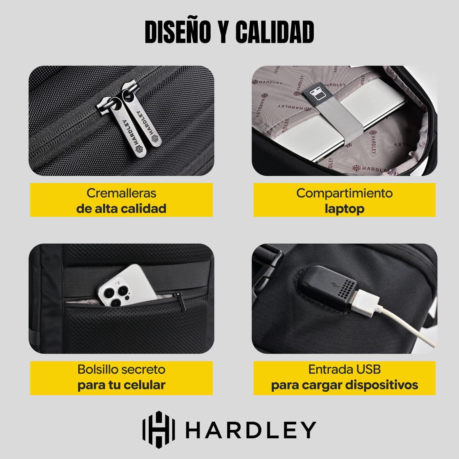 Mochila para Viaje Notebook Hardley 40L Nylon Balistico +USB-5