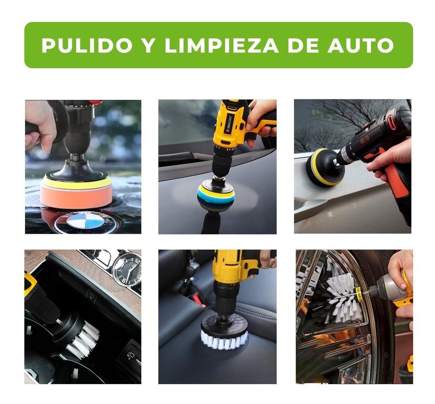 Kit Limpia Auto Pulido Tapiz Taladro 25 Piezas Remuver-2