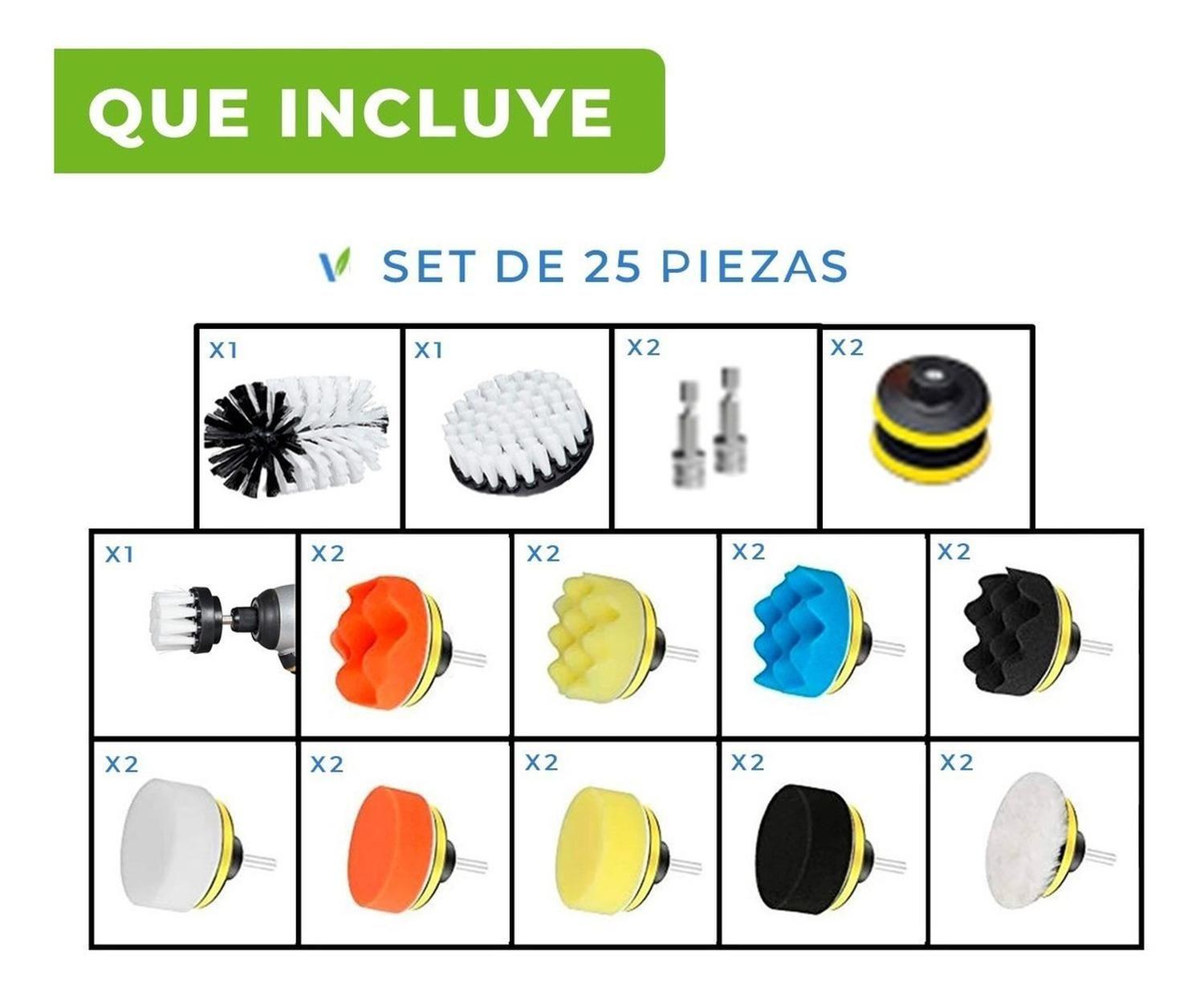 Kit Limpia Auto Pulido Tapiz Taladro 25 Piezas Remuver-3
